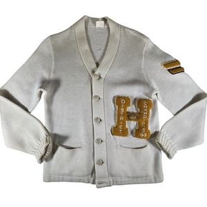 Vintage 1949 Hayti Missouri High School Football Champions cardigan sweater